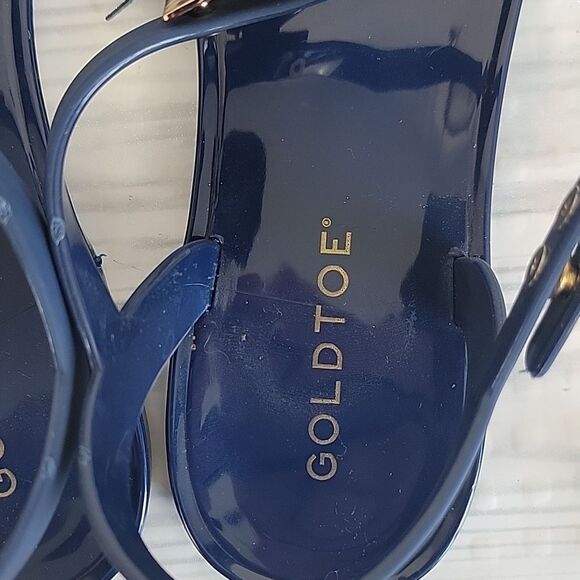 Gold Toe Blue Tassle Detail Flat Thong Sandals Womens Size 7 - Picture 6 of 10